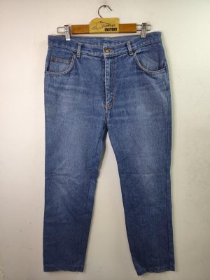 Newteam Jeans pants vintage Worn blue & Back patch 40 42 L