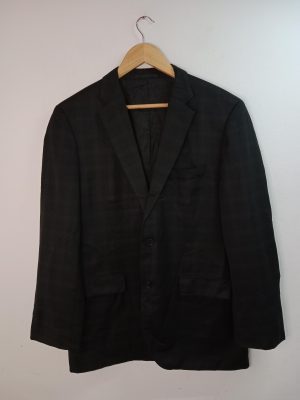 Hugo Boss Wool Blazer Checkered Dark Gray L