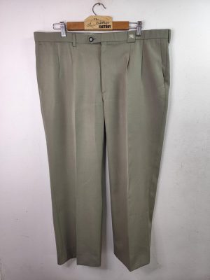 Burberrys Pleated pants vintage Green gray 50 XL