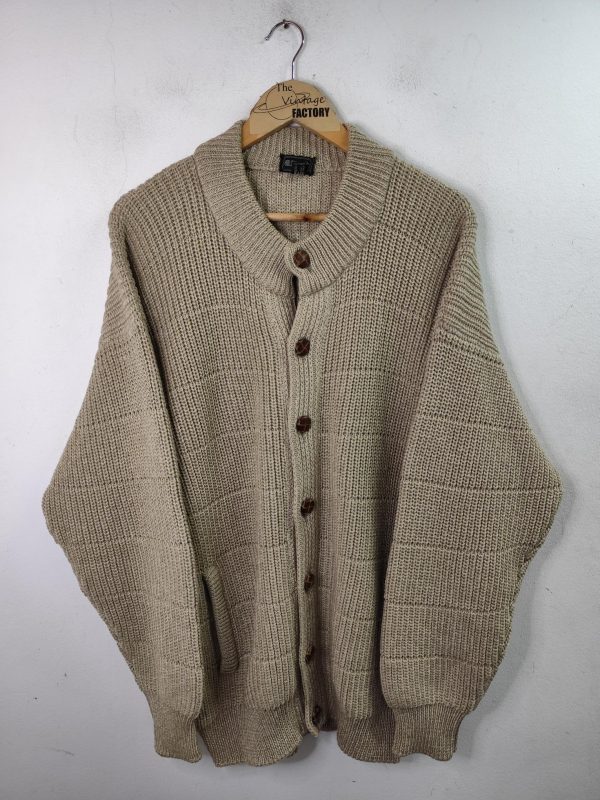 Ermenegildo Zegna Knitted cardigan vintage Wool & Beige XL XXL