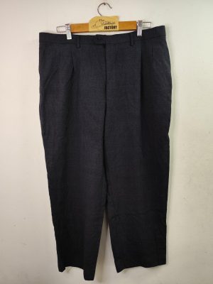 Burberry Pleated pants virgin wool Dark blue & Checkered L