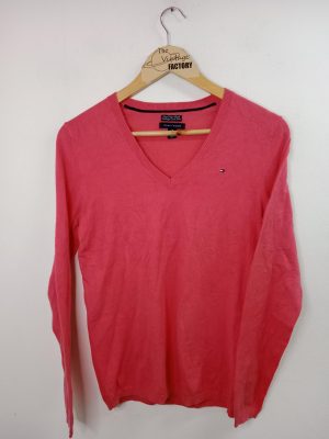 Tommy Hilfiger Knitted Sweater V-neck Dark Pink M
