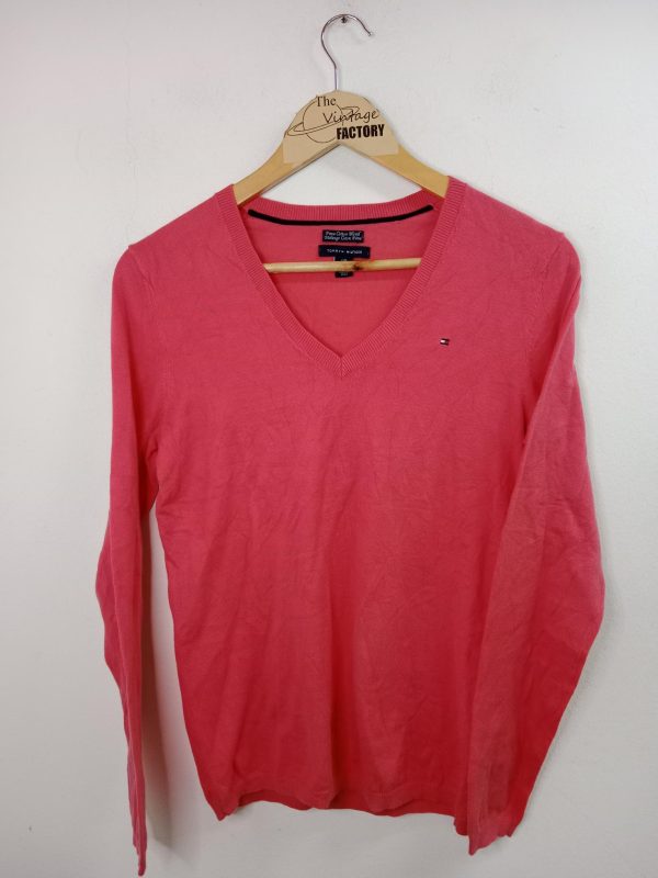 Tommy Hilfiger Knitted Sweater V-neck Dark Pink M