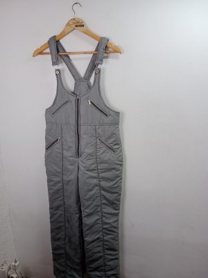 Vintage Snow Dungarees Gray & Zipper M L