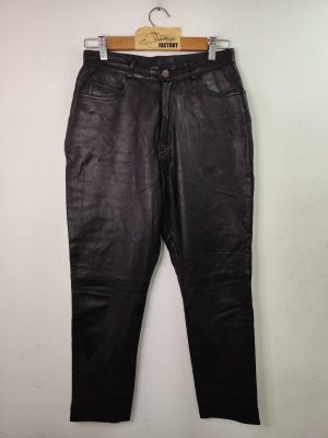 Isaco Leather pants vintage Lambnappa & Side Slit S