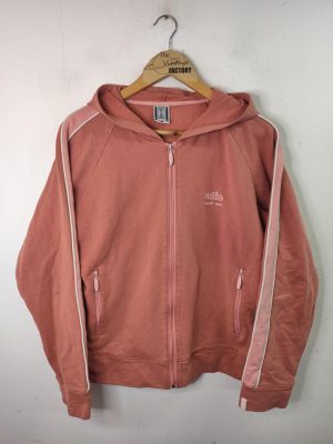 Nike Hoodie vintage 80s zipper and hood salmon pink  L