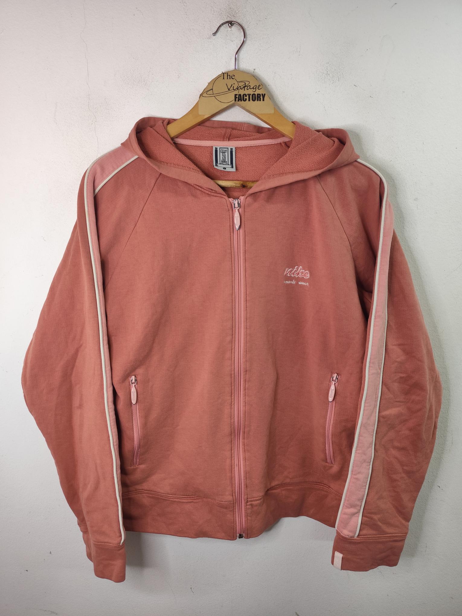 Nike Hoodie vintage 80s zipper and hood salmon pink L