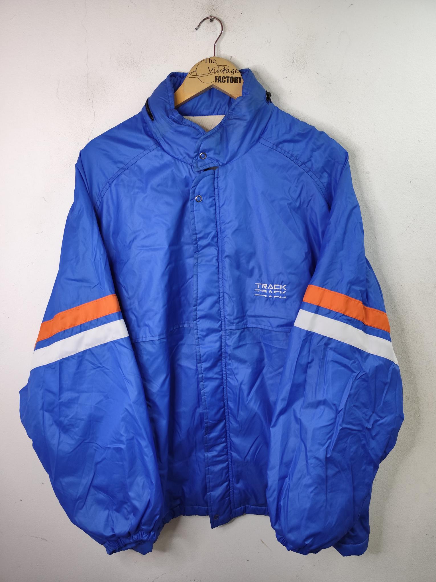 Track vintage Windbreaker jacket Blue & Hood XL