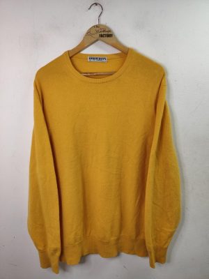 Burberrys Knitted sweater vintage 90s Lambswool & Angora mustard yellow XL