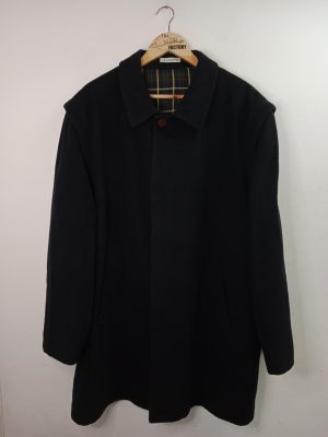 Villamartin Vintage Wool Coat Navy Blue Large XL