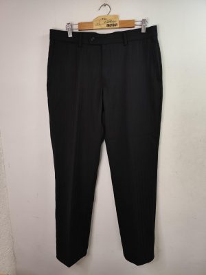 Versace Pleated Wool Pants Black & Striped 44 46 L