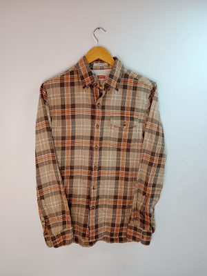 Levi's camisa naranja y marrón a cuadros S
