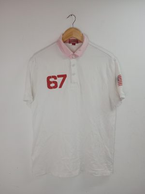 Polo Ralph Lauren short sleeve polo white & red M L