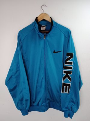Nike vintage Track jacket blue & embroided logo L XL