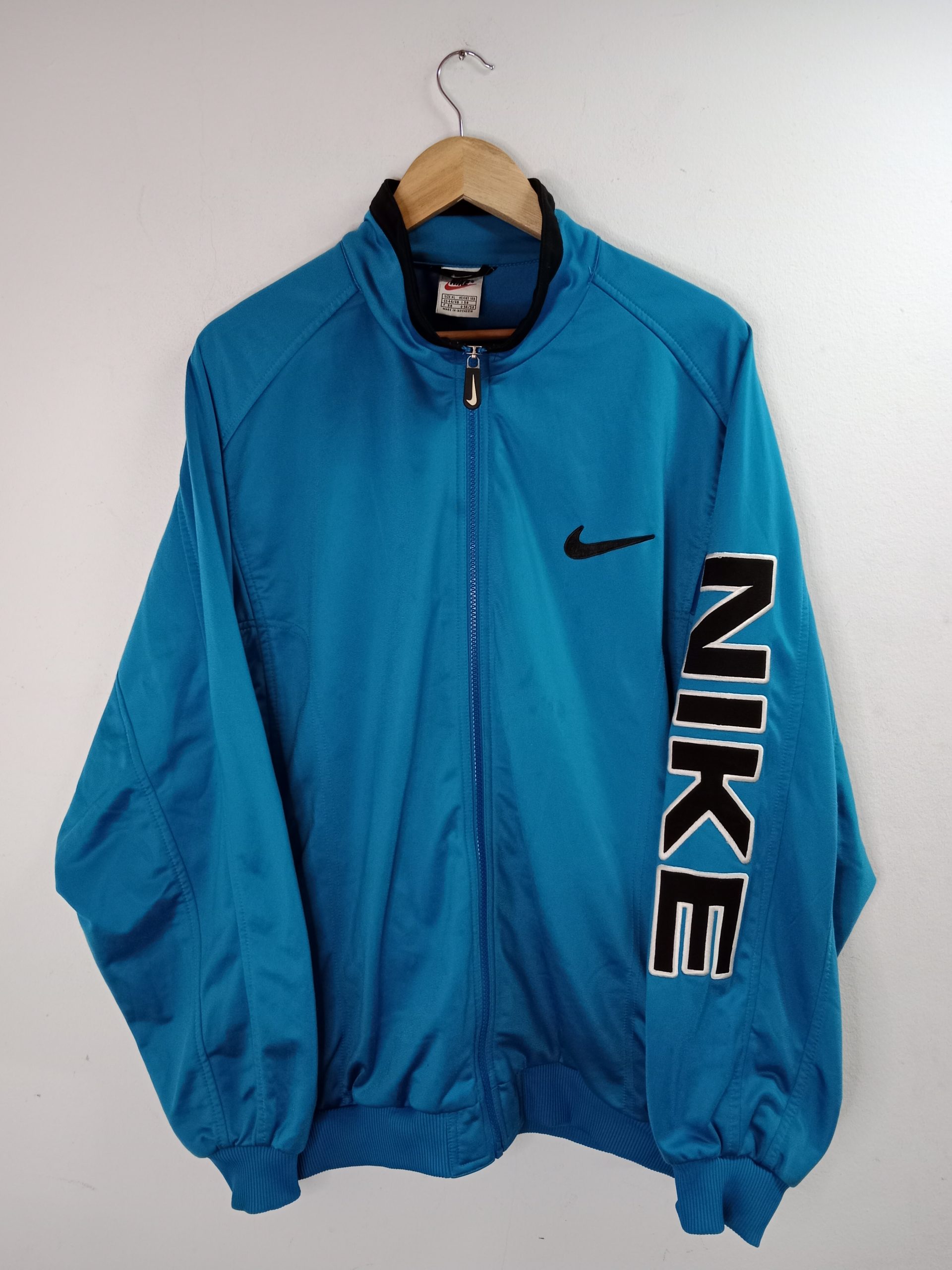 Nike vintage Track jacket blue & embroided logo L XL