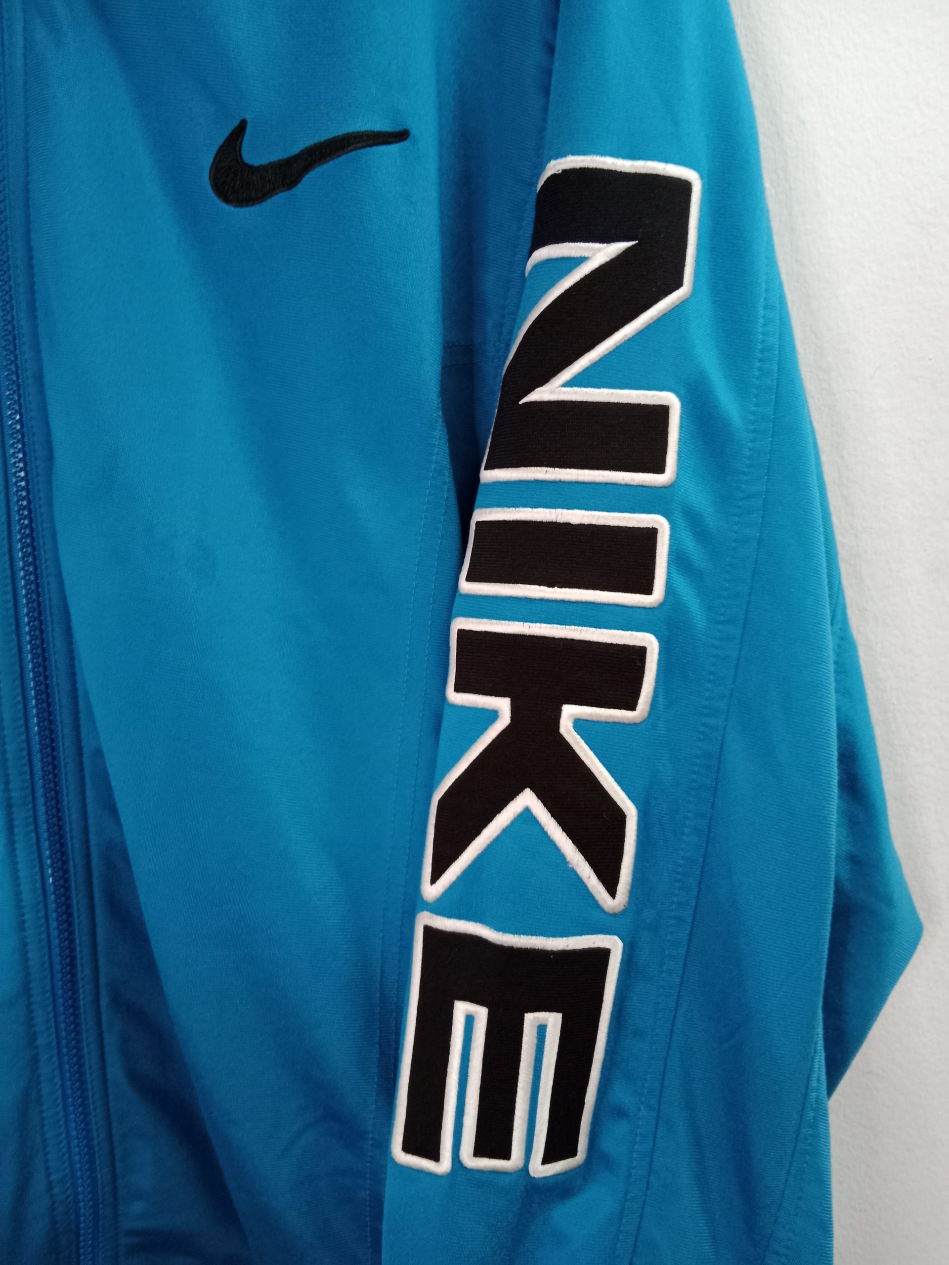 Nike vintage Track jacket blue & embroided logo L XL - Imagen 2