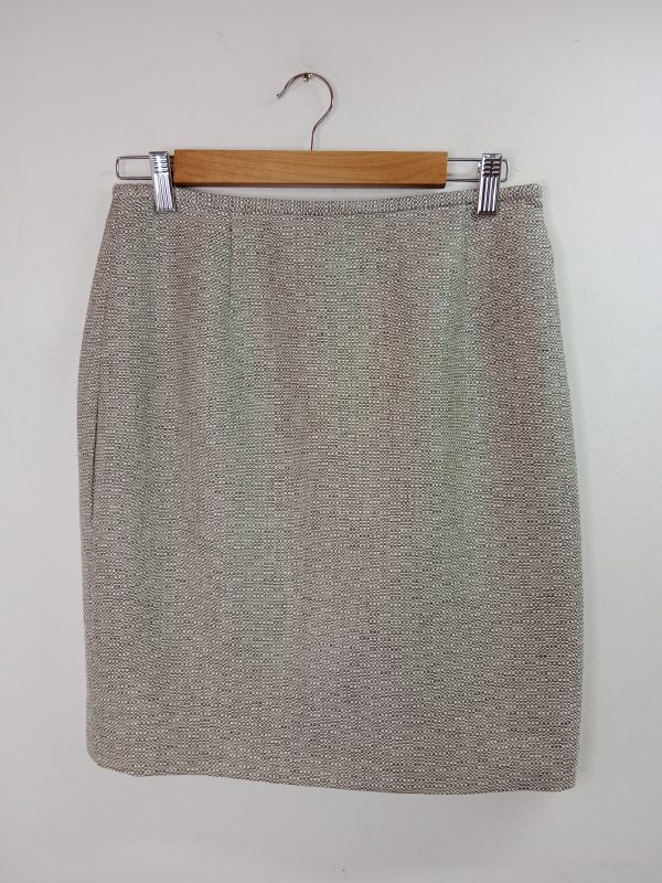 Calvin Klein Short Skirt White & Khaki Green S M