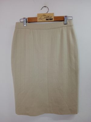 Naulover falda de lana beige de punto midi S M