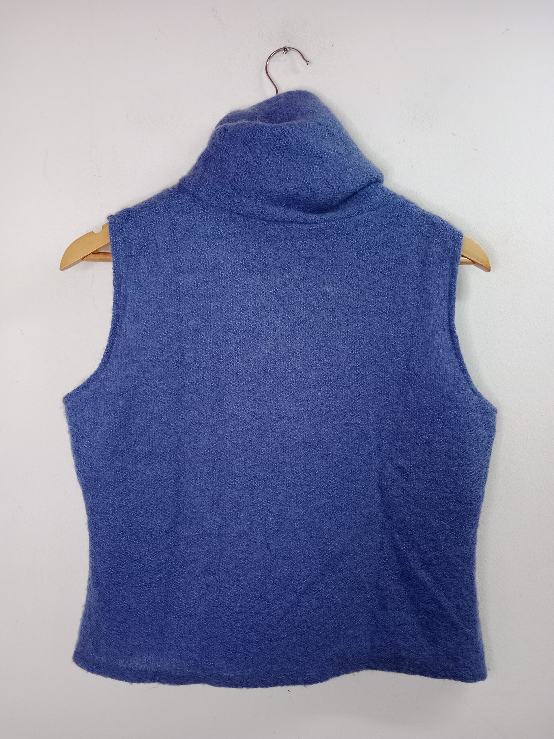 Caramelo Vintage Mohair Tank Sweater Turtleneck Blue L - Imagen 3