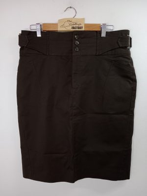 Amitié Skirt Dark Brown Buckles midi XL XXL