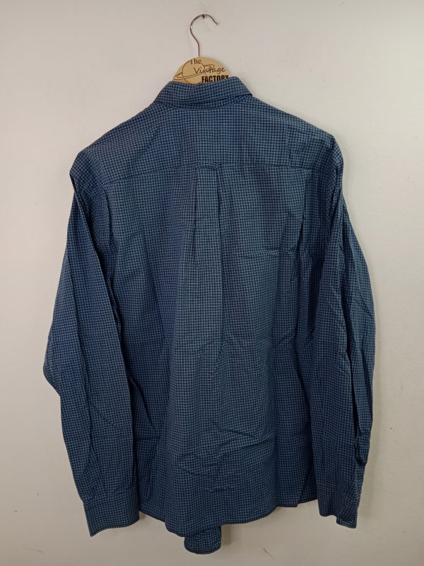 Thomas Burberry Vintage Long Sleeve Shirt Checkered Blue & Black L - Imagen 3