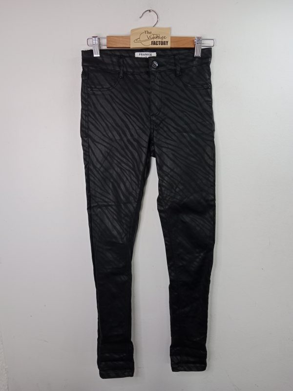 Dorothy Perkins Skinny Frankie Pants Zebra Print Black XS S