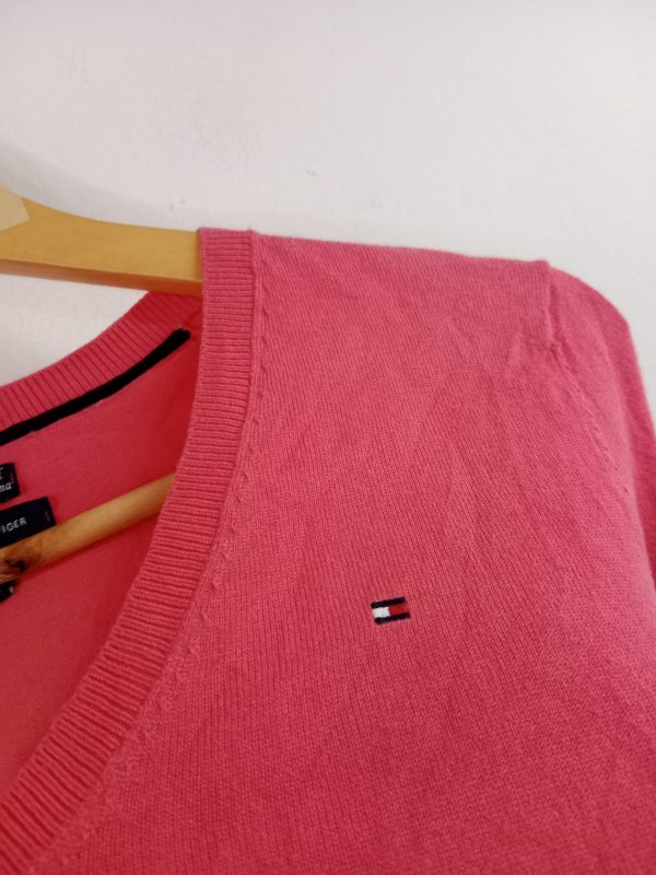Tommy Hilfiger Knitted Sweater V-neck Dark Pink M - Imagen 3