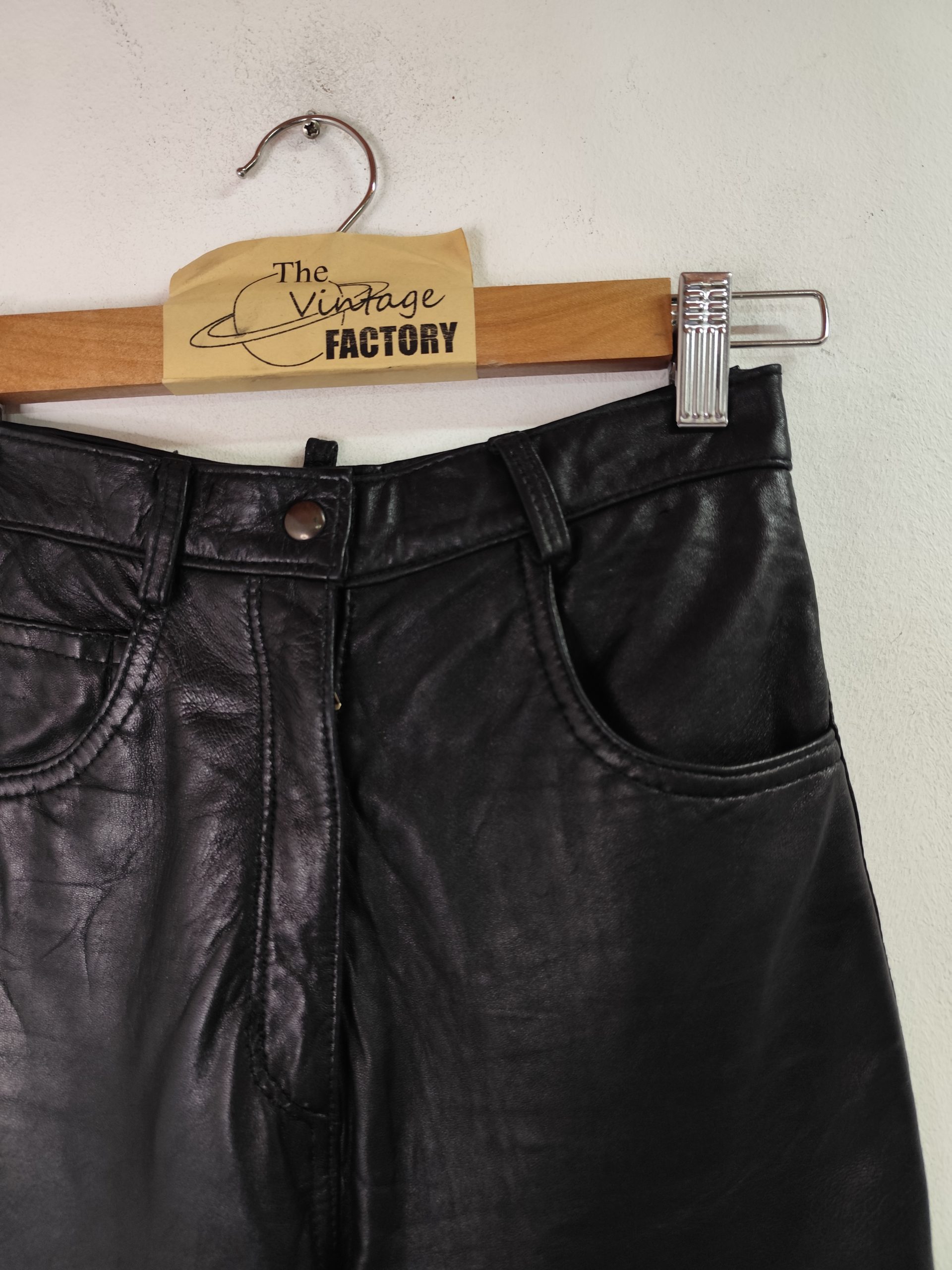 Manuel Herrero Lamb Leather Pants Vintage Black & Tight XS - Imagen 2
