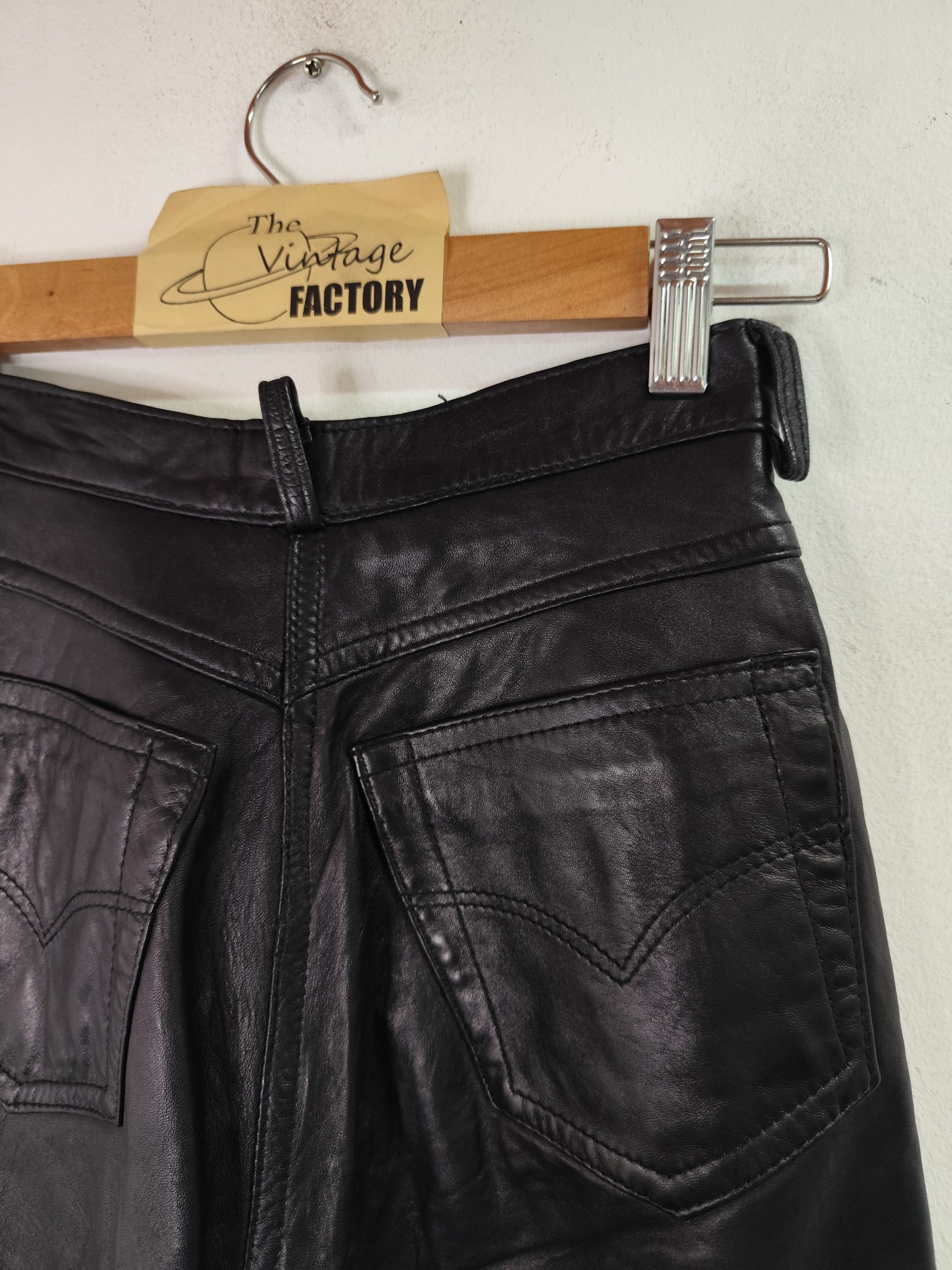 Manuel Herrero Lamb Leather Pants Vintage Black & Tight XS - Imagen 4
