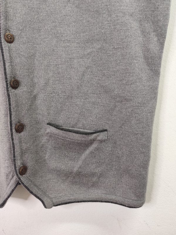 Colmar Knitted vest vintage wool Grey & Buttons L XL - Imagen 2