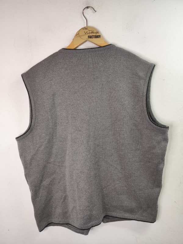 Colmar Knitted vest vintage wool Grey & Buttons L XL - Imagen 4