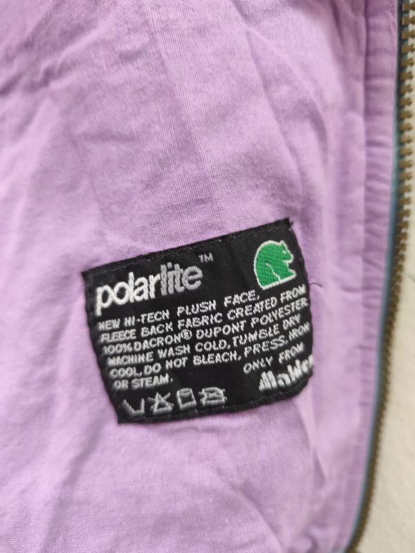 Salewa Fleece Hi-Tech Polarlite vintage zipper and hood light blue printed XL XXL - Imagen 4