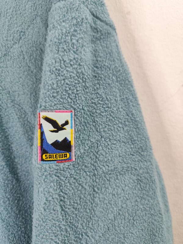 Salewa Fleece Hi-Tech Polarlite vintage zipper and hood light blue printed XL XXL - Imagen 2