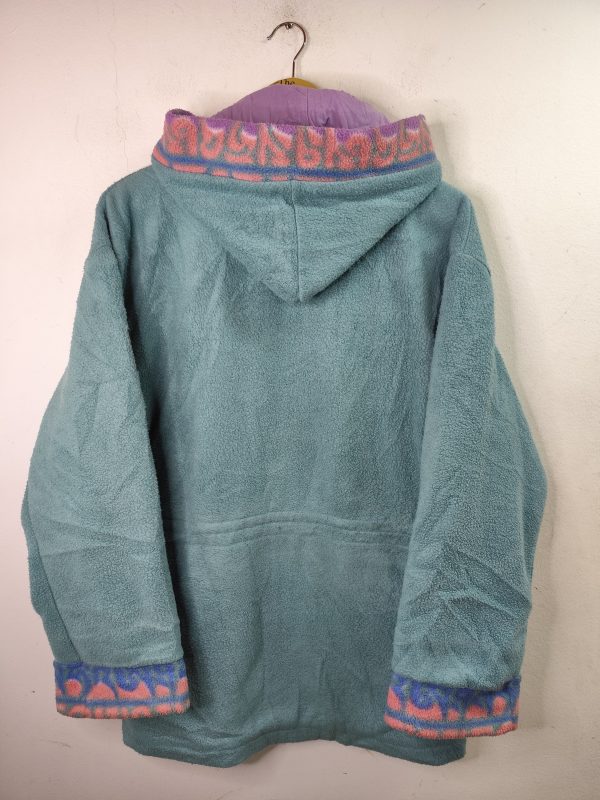 Salewa Fleece Hi-Tech Polarlite vintage zipper and hood light blue printed XL XXL - Imagen 3