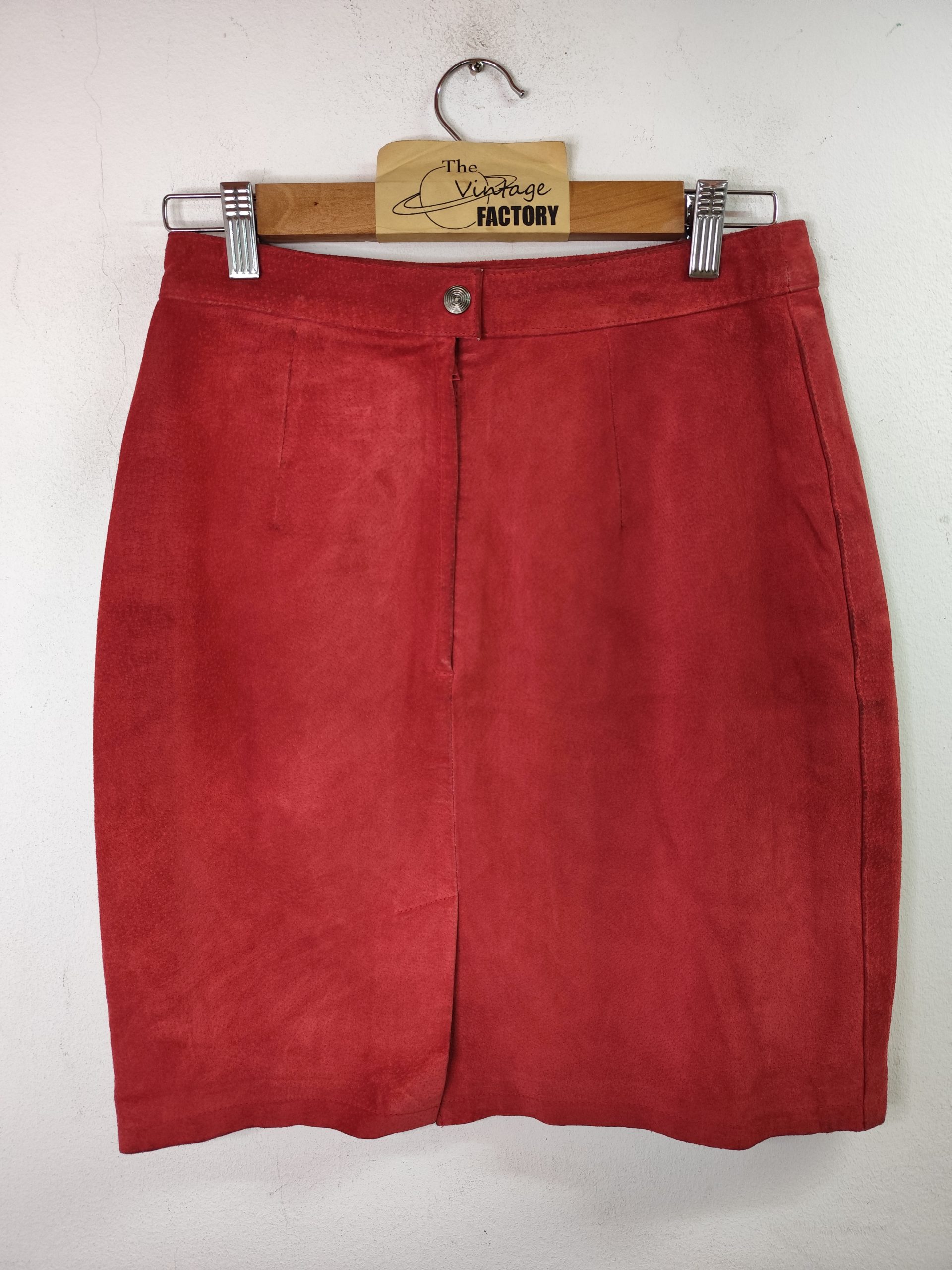 Global Identity Suede skirt vintage Red & Short XS S - Imagen 2