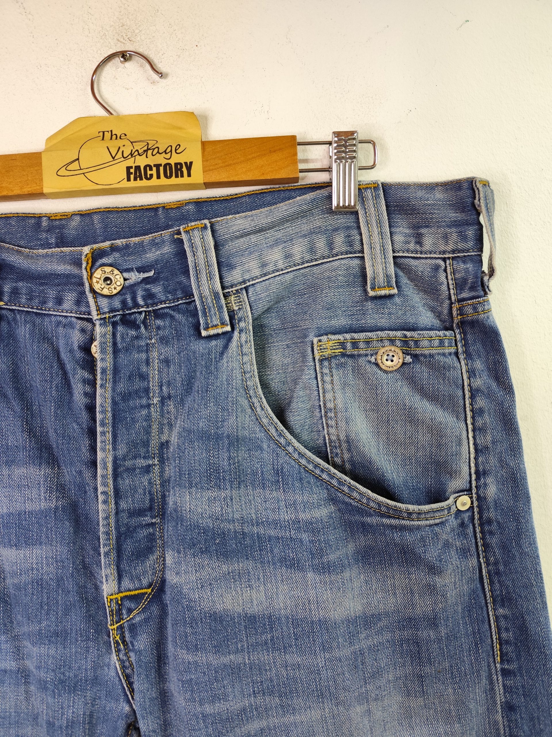 Levi's 533 Denim jeans pants straight Worn blue 48 XXL - Imagen 2