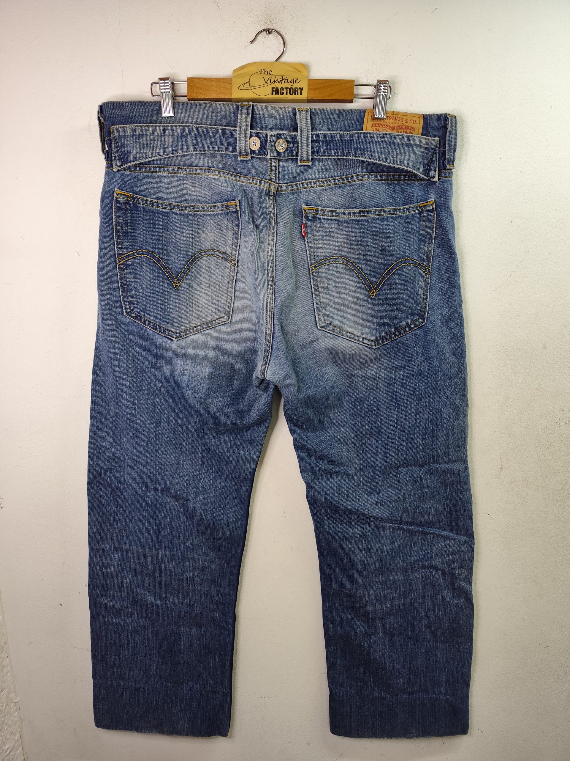 Levi's 533 Denim jeans pants straight Worn blue 48 XXL - Imagen 4
