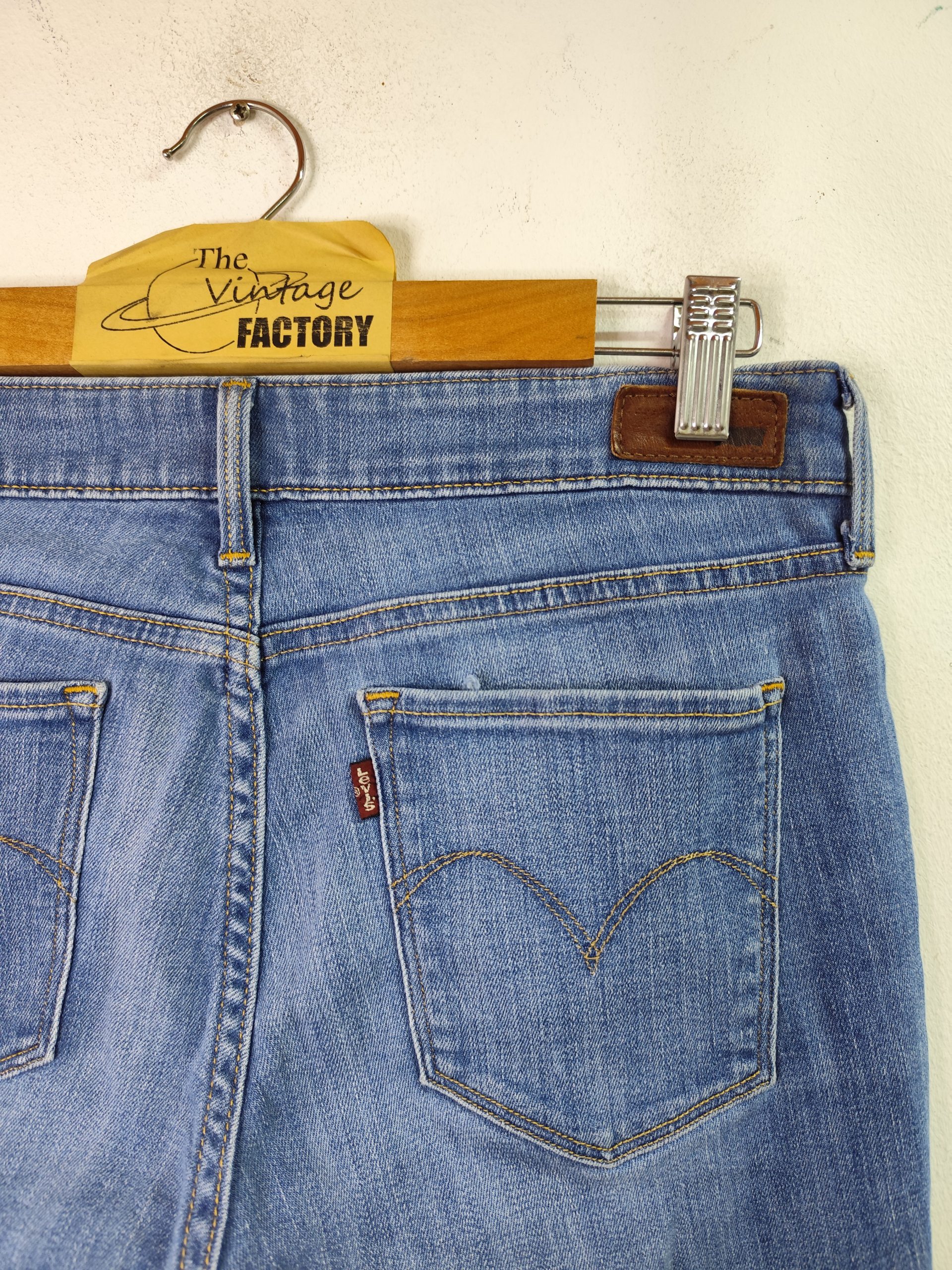 Levi's Demi curve jeans pants modern rise skinny Worn blue M - Imagen 4