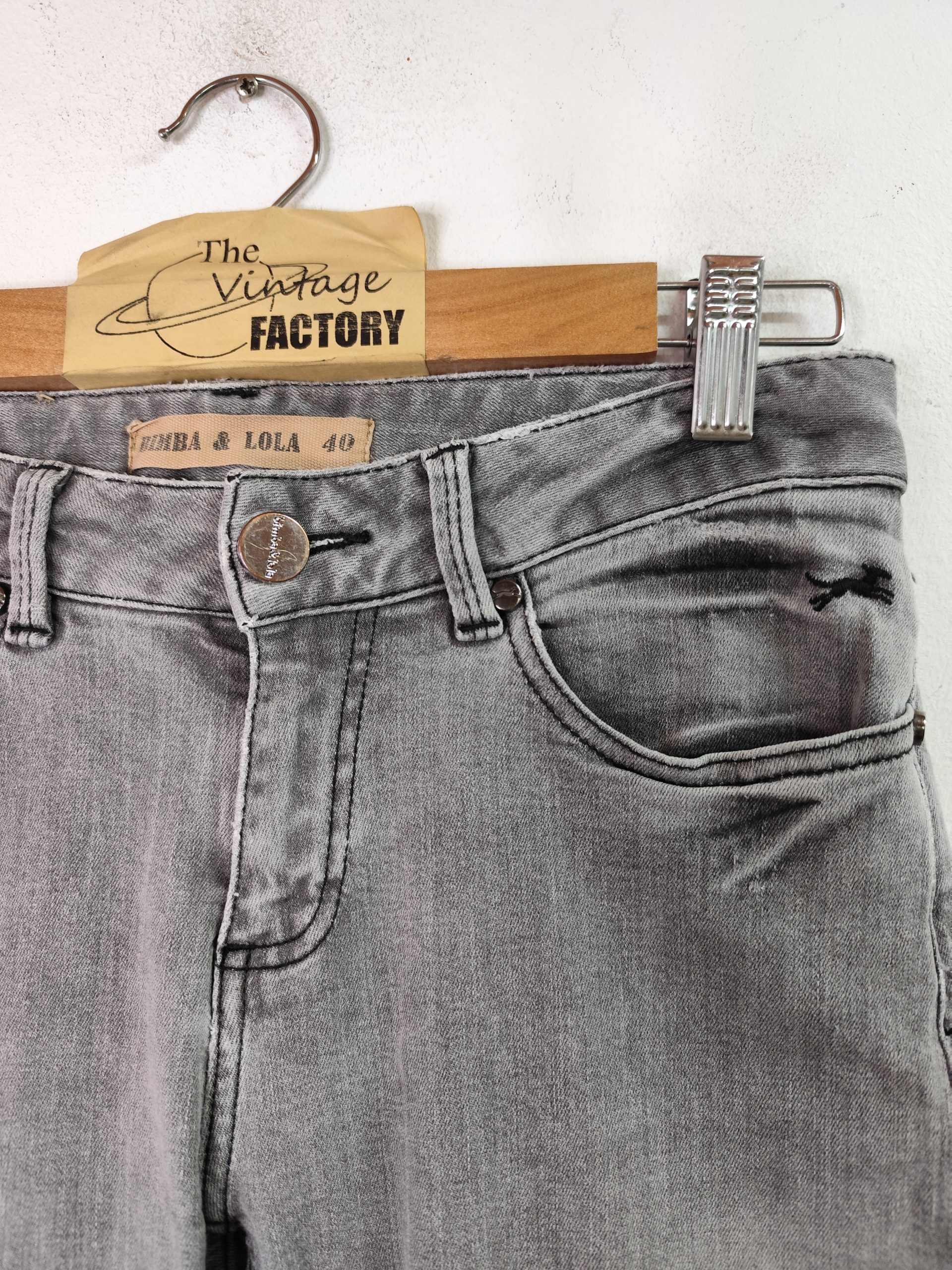 Bimba & Lola jeans pants vintage Tight & Worn grey M - Imagen 2