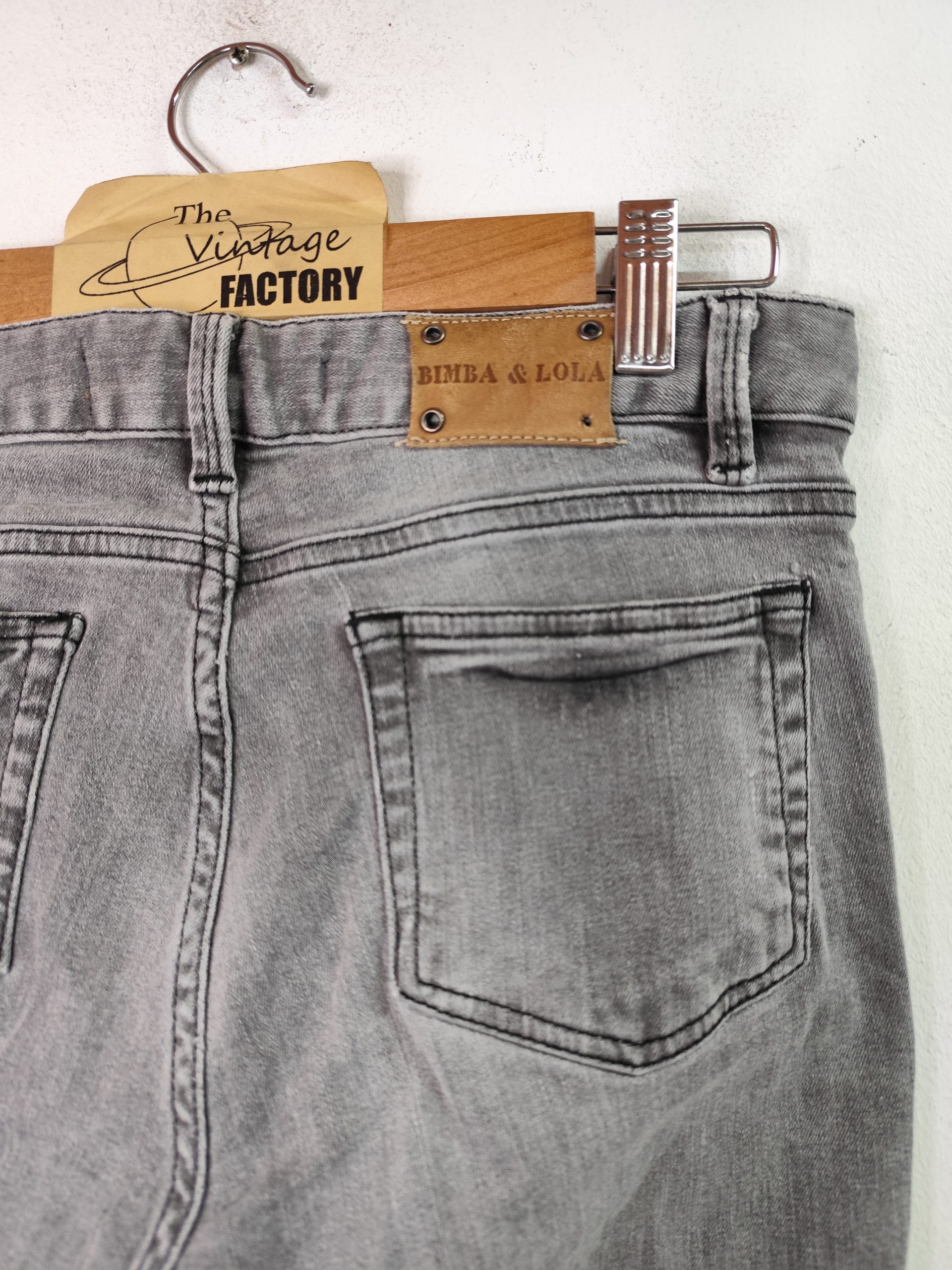 Bimba & Lola jeans pants vintage Tight & Worn grey M - Imagen 4