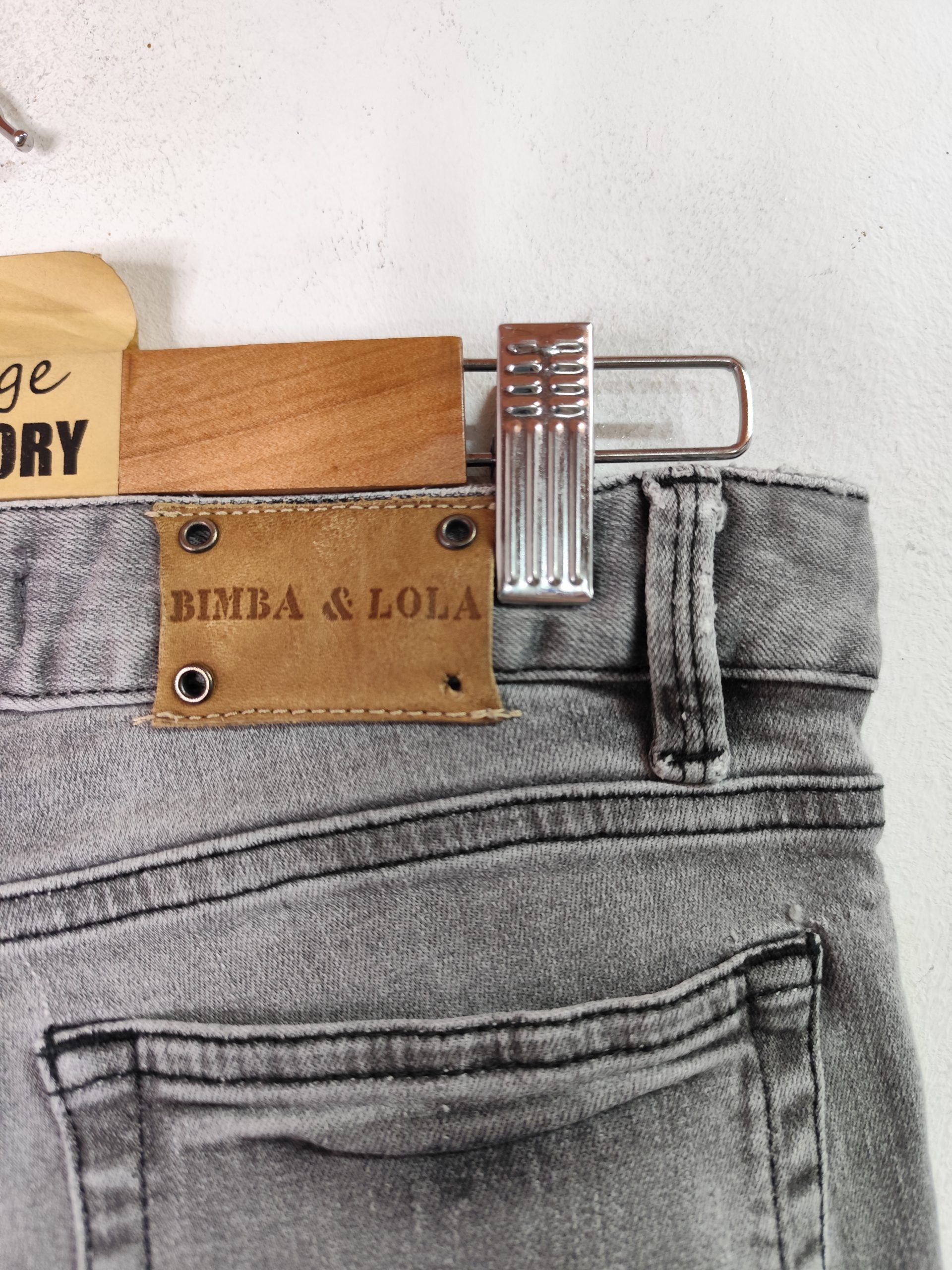 Bimba & Lola jeans pants vintage Tight & Worn grey M - Imagen 5