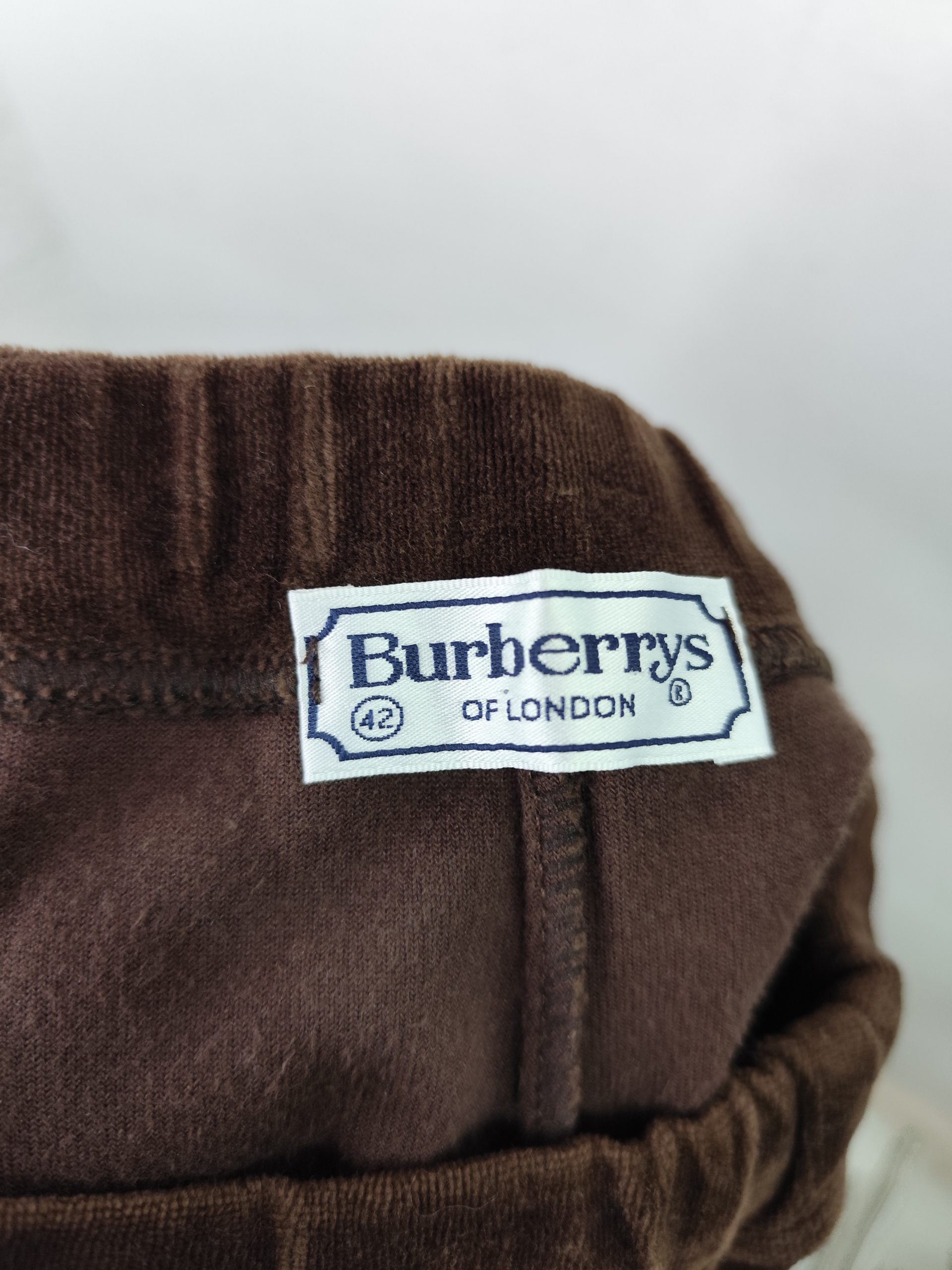Burberrys vintage Ankle pants elastic Velvet & Dark Brown S M - Imagen 6