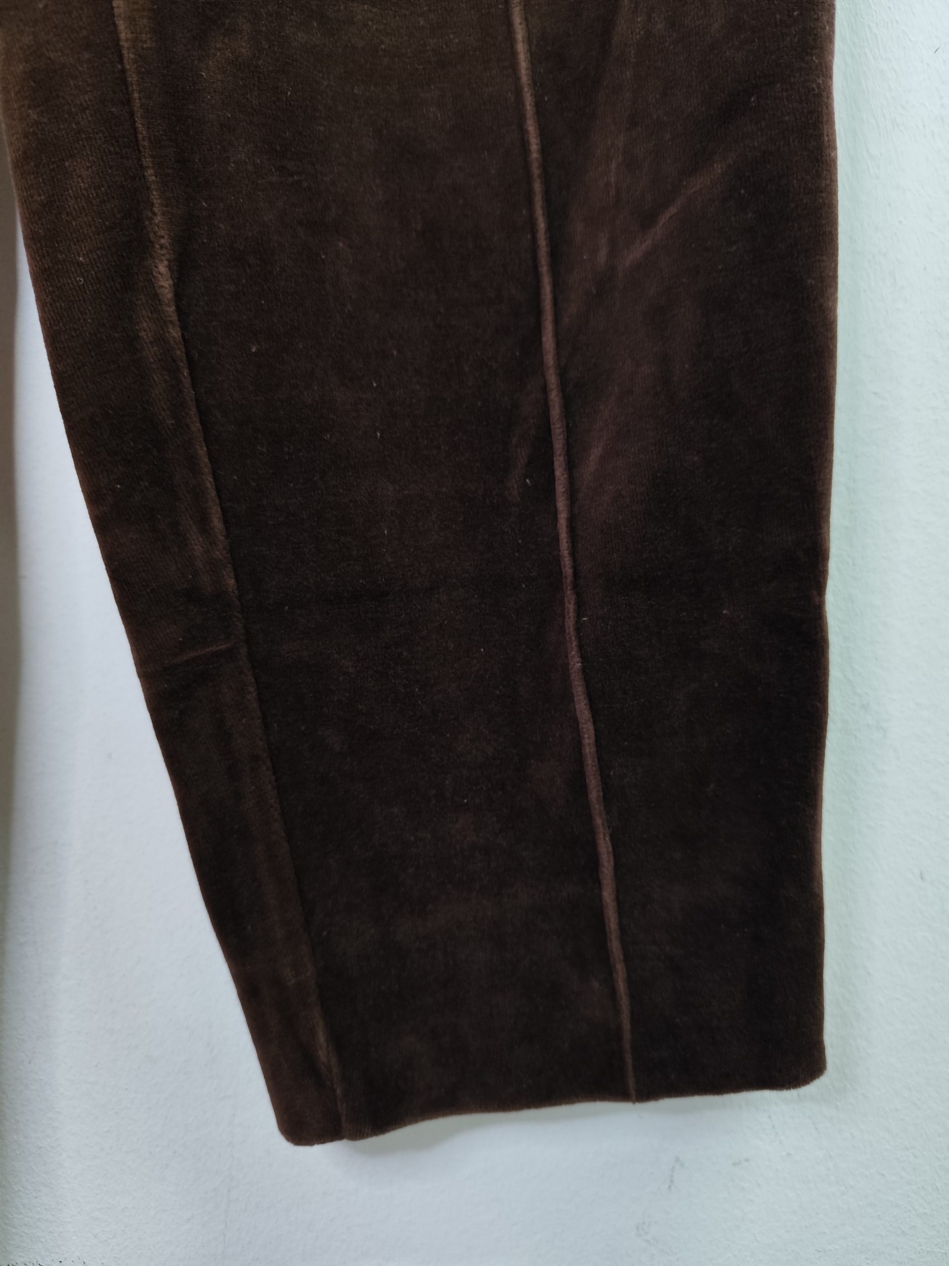 Burberrys vintage Ankle pants elastic Velvet & Dark Brown S M - Imagen 4