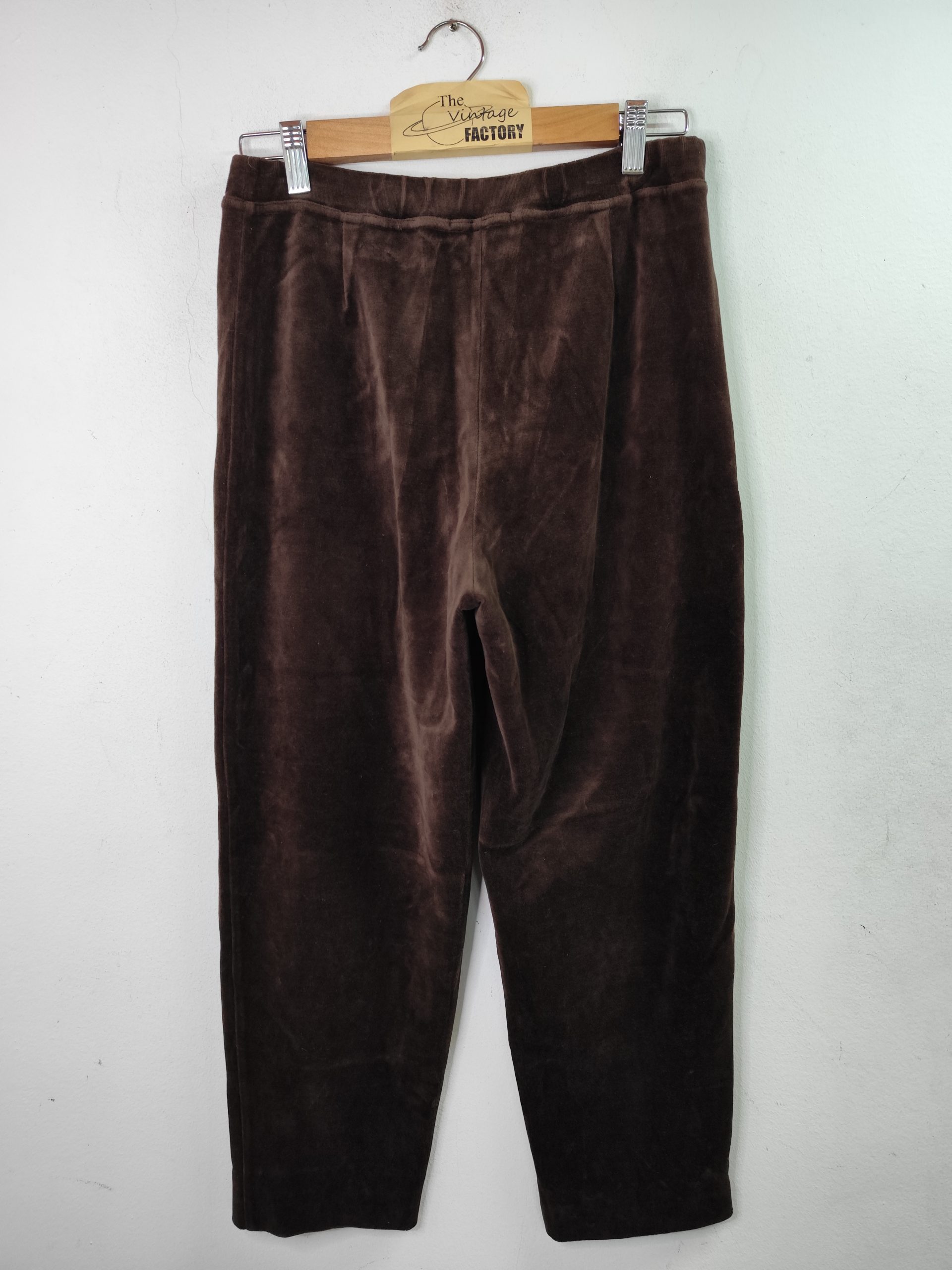 Burberrys vintage Ankle pants elastic Velvet & Dark Brown S M - Imagen 5