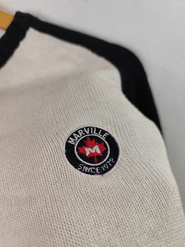 Marville Club vintage Sweater Dark blue & White & Letters M L - Imagen 3