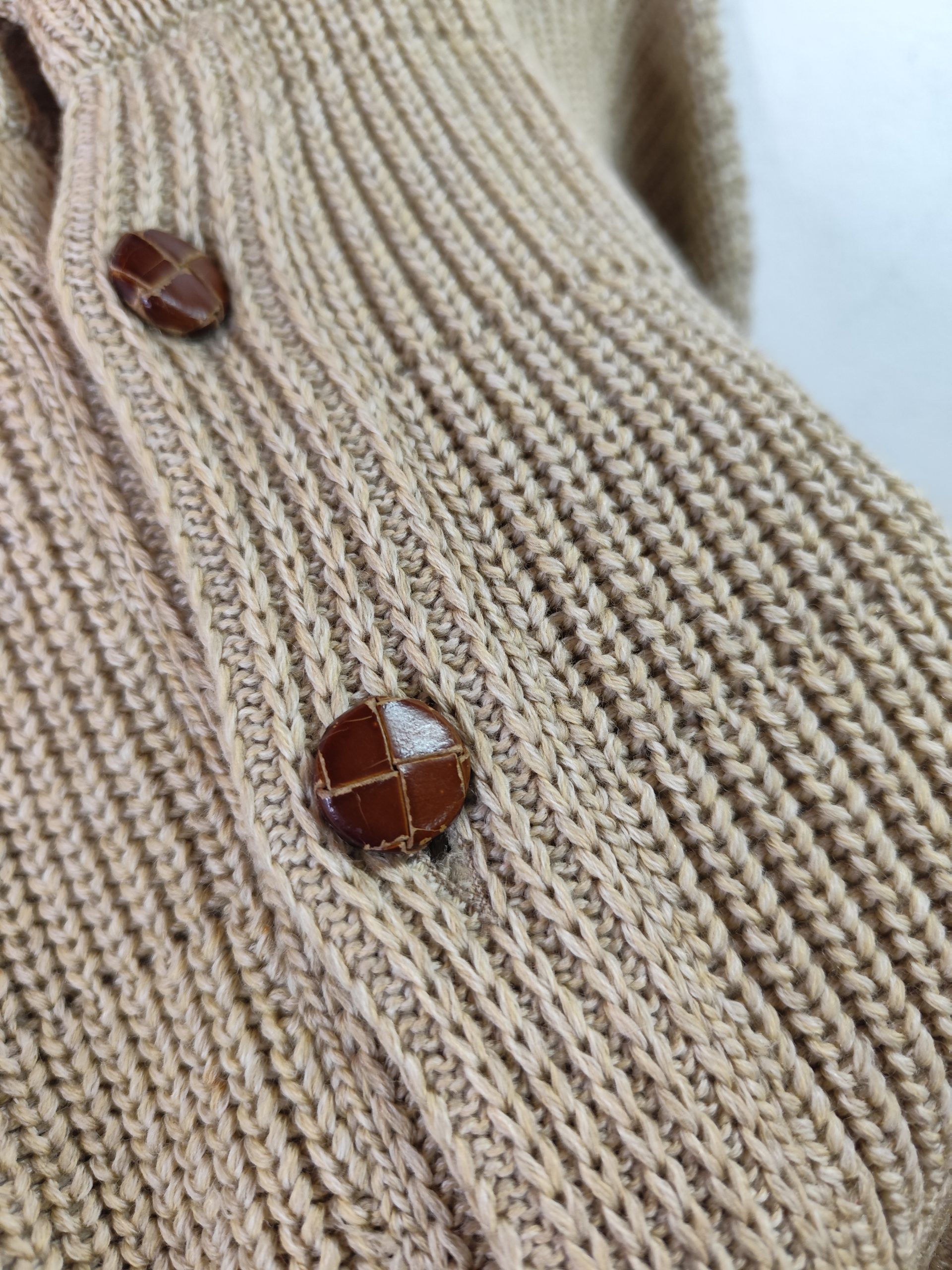Ermenegildo Zegna Knitted cardigan vintage Wool & Beige XL XXL - Imagen 4
