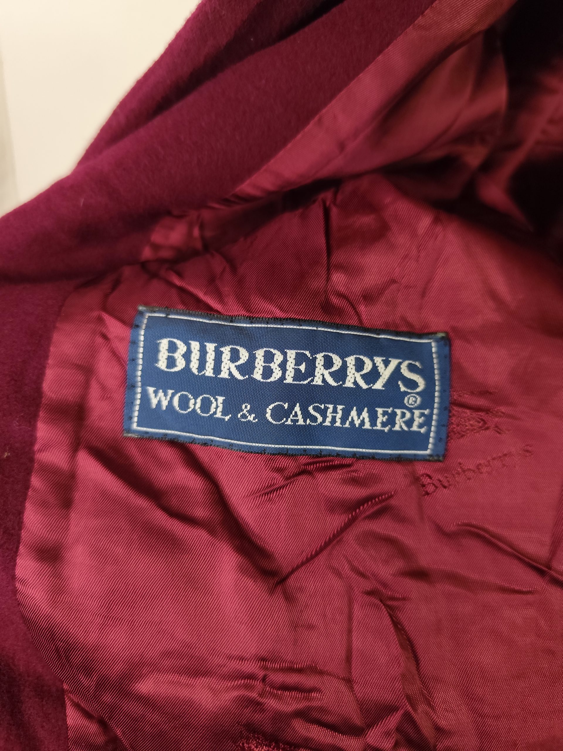 Burberrys Vintage Blazer Wool & Cashmere Velvet Bordeaux XXL XXXL - Imagen 7