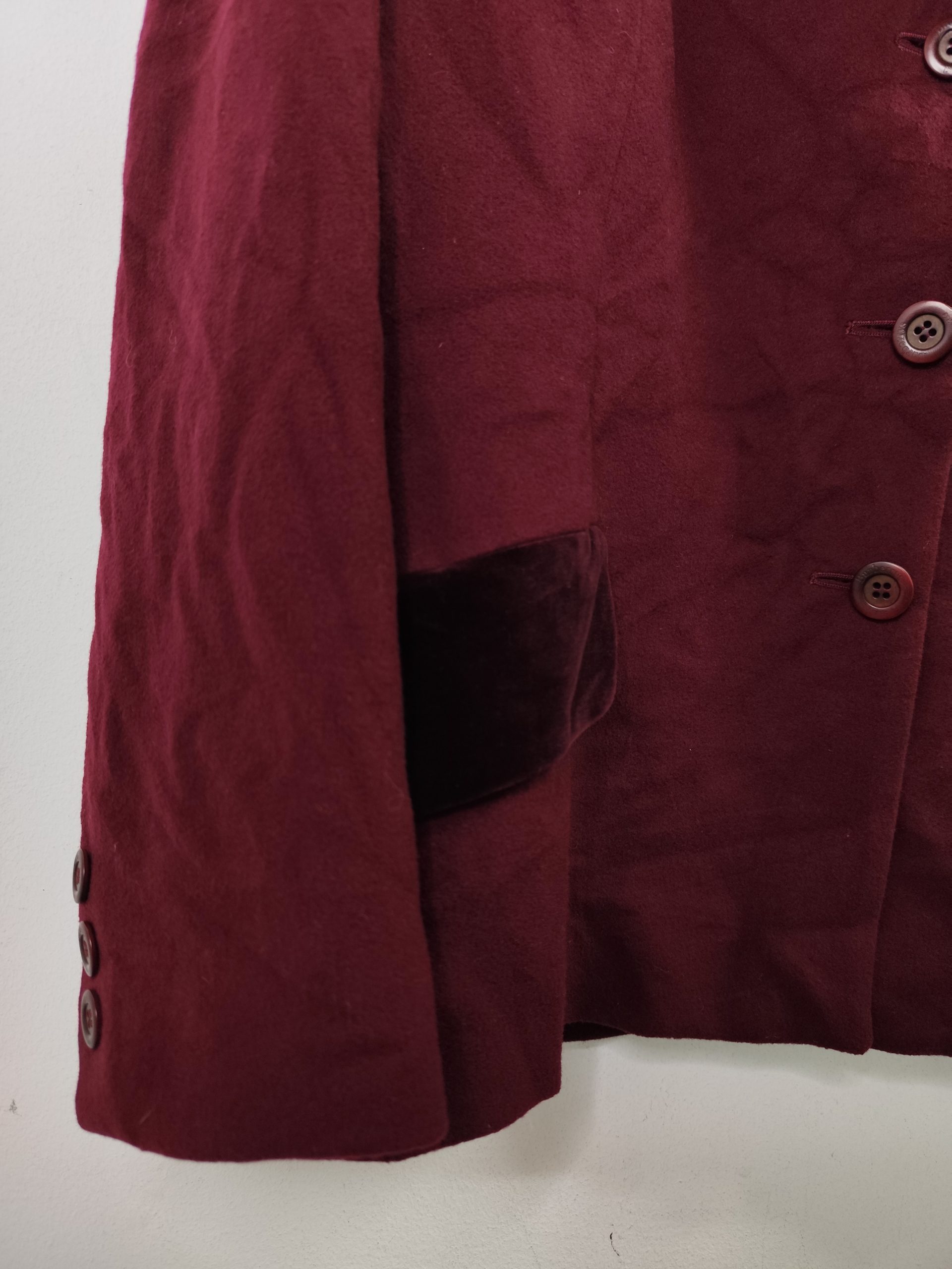 Burberrys Vintage Blazer Wool & Cashmere Velvet Bordeaux XXL XXXL - Imagen 4