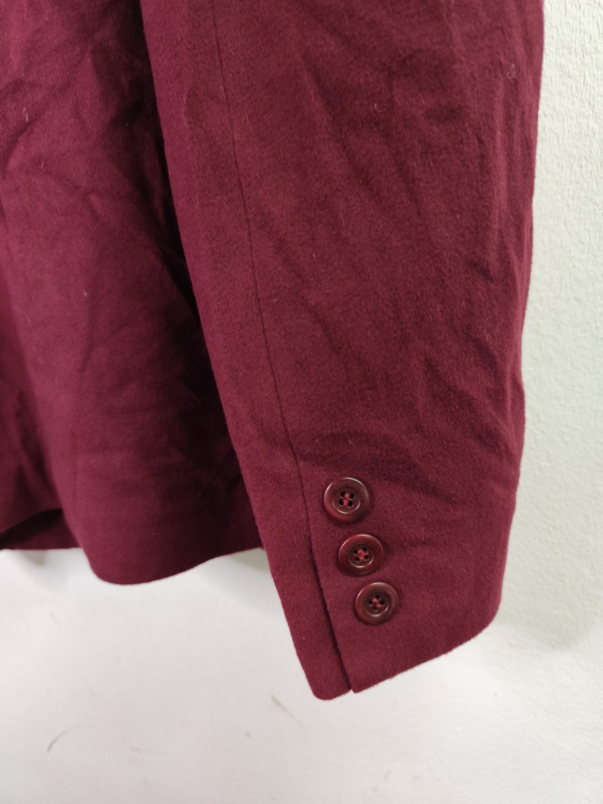 Burberrys Vintage Blazer Wool & Cashmere Velvet Bordeaux XXL XXXL - Imagen 3