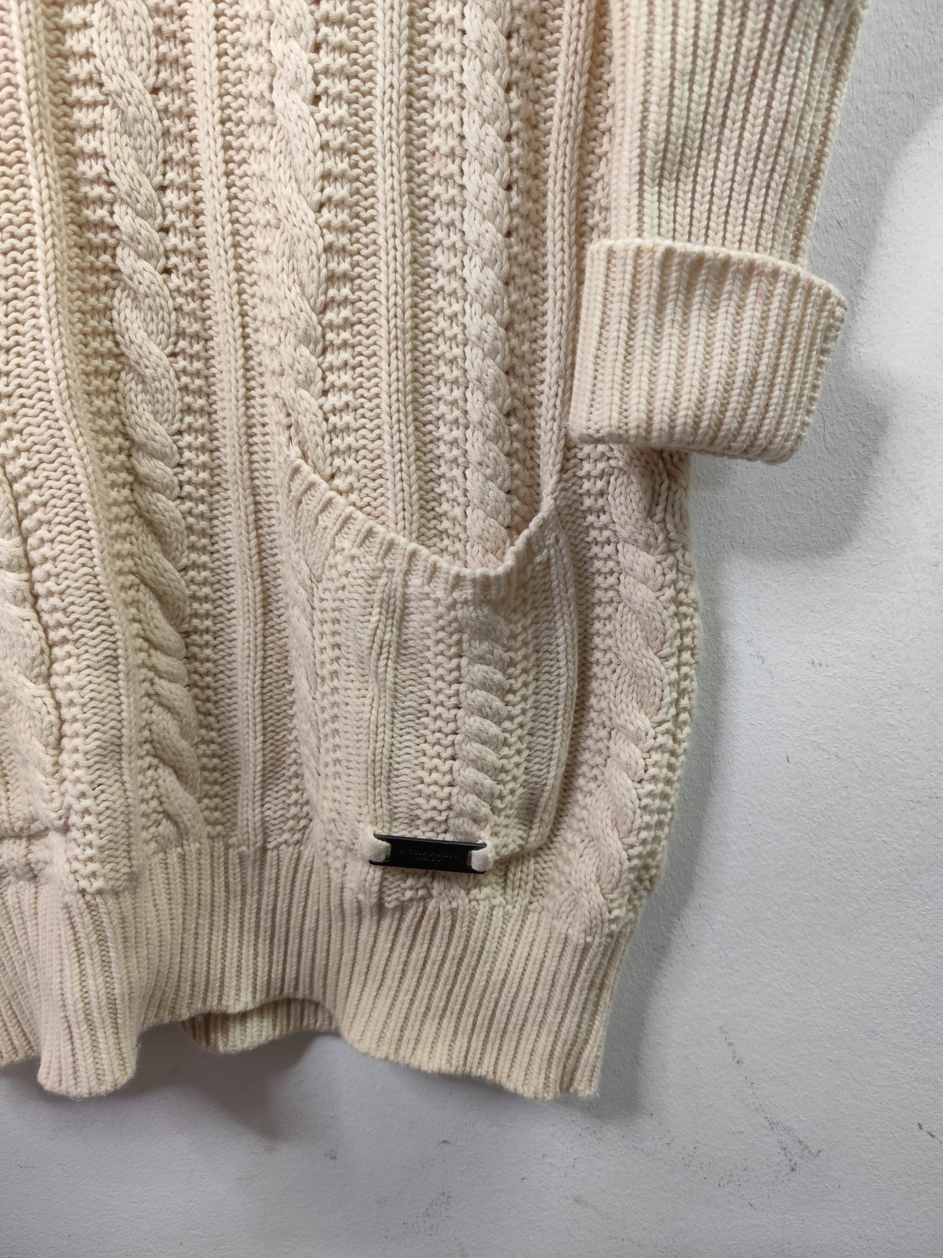 Burberry Brit Knitted Dress Wool & Cashmere Cream White Oversized L - Imagen 3